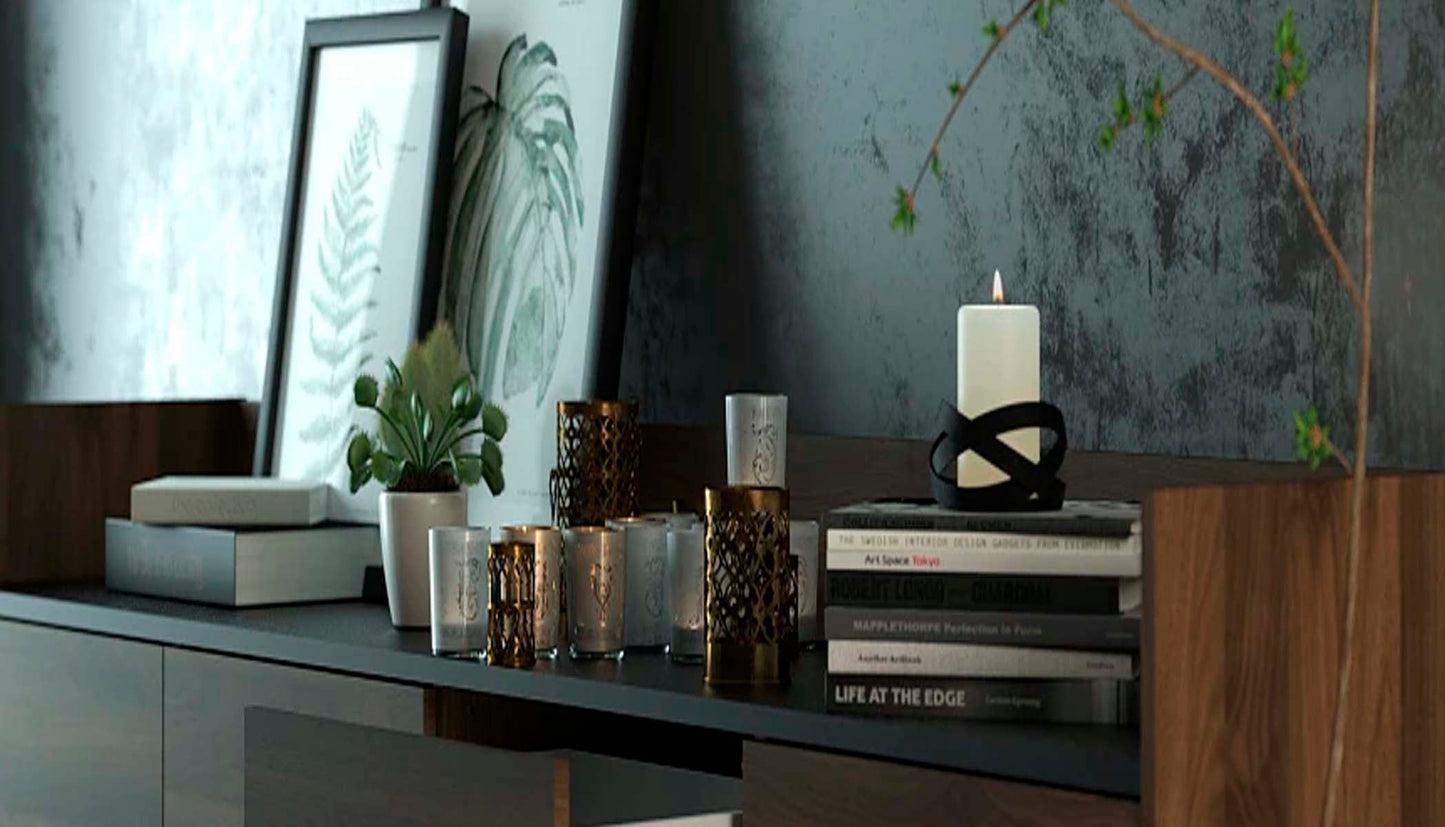 Credenza Indiana - Color Nogal y Negro - Tu Gow