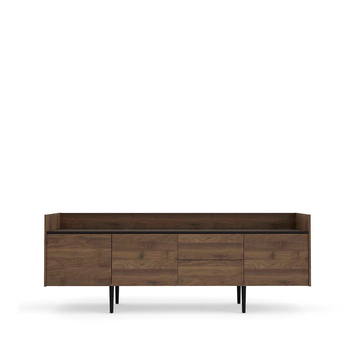 Credenza Indiana - Color Nogal y Negro - Tu Gow