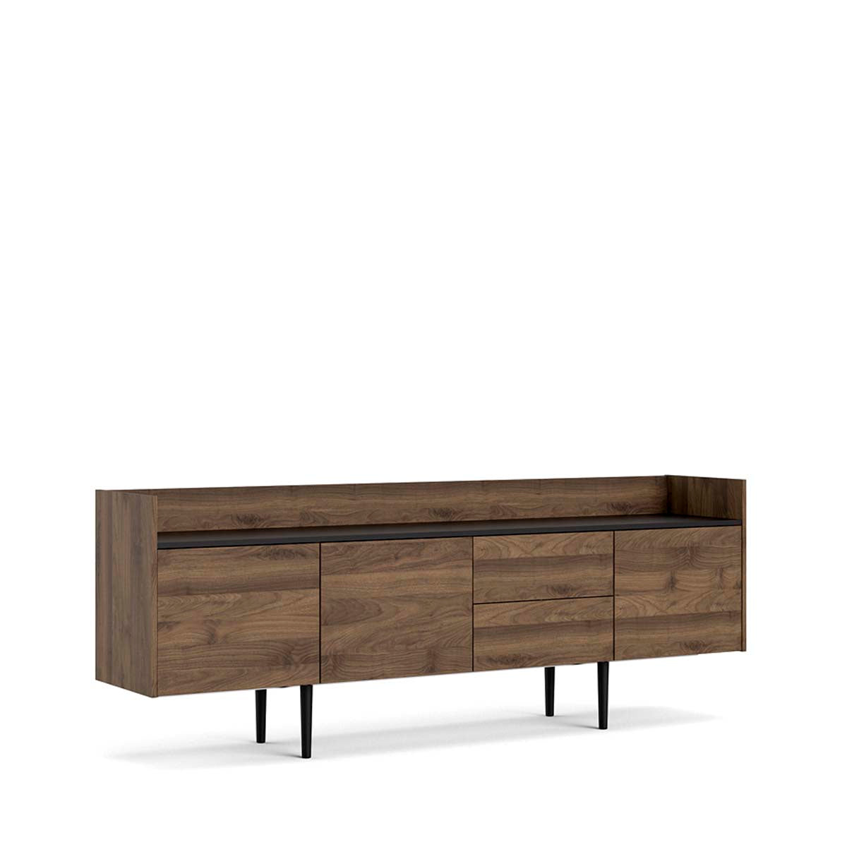 Credenza Indiana - Color Nogal y Negro - Tu Gow