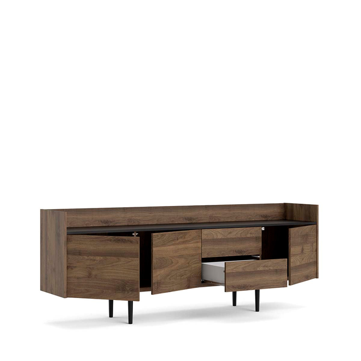 Credenza Indiana - Color Nogal y Negro - Tu Gow