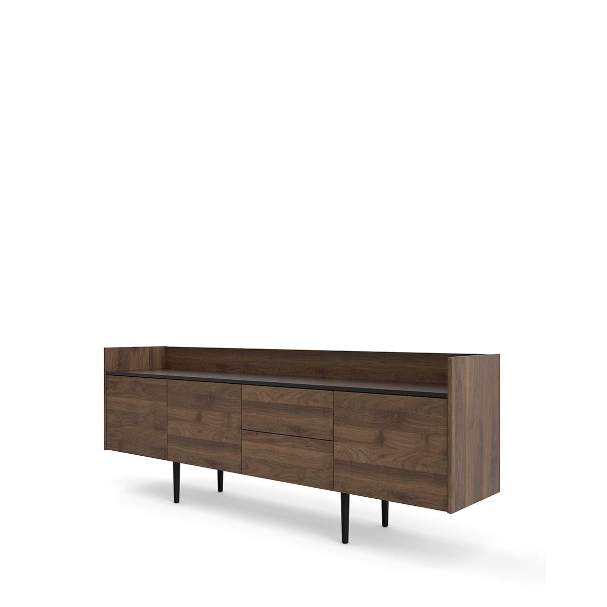 Credenza Indiana - Color Nogal y Negro - Tu Gow