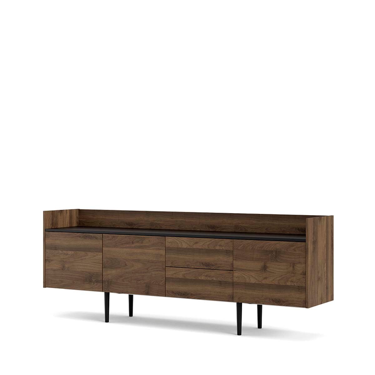 Credenza Indiana - Color Nogal y Negro - Tu Gow