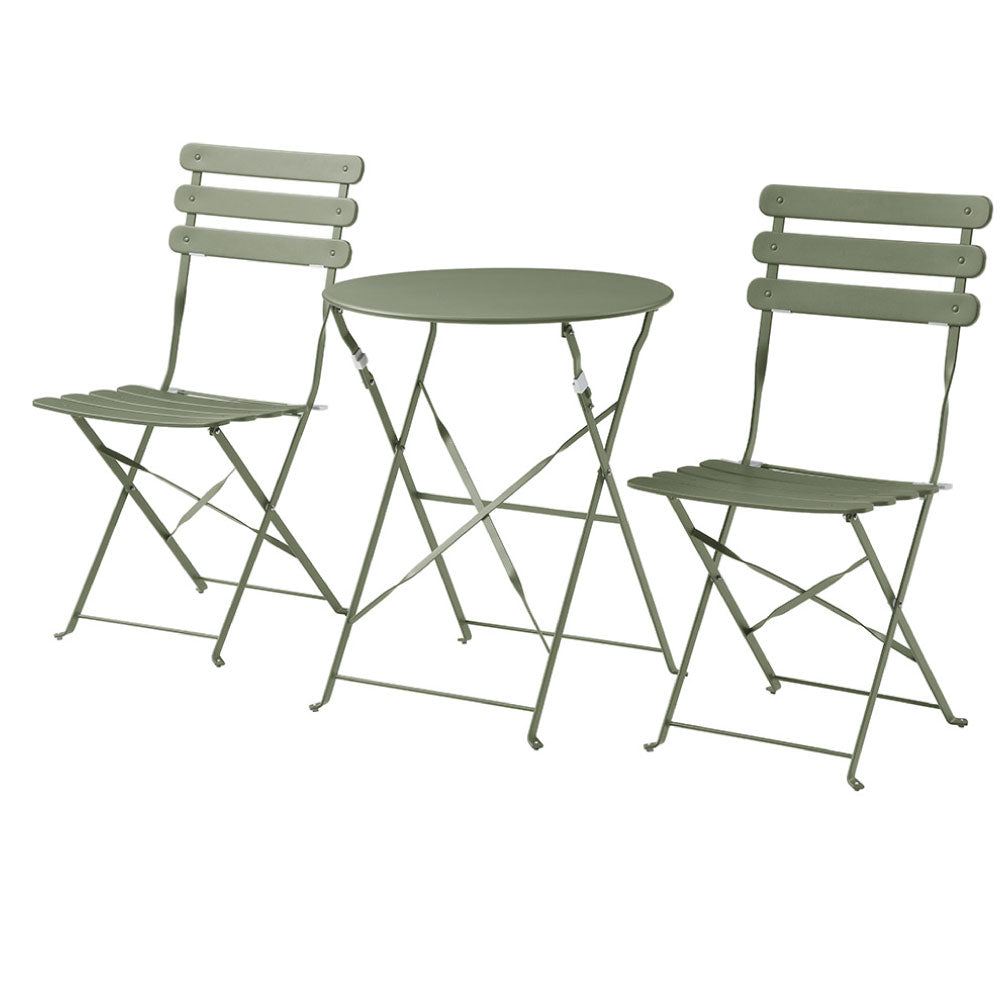 Juego de mesa con 2 sillas para exterior Paris - Verde - Tugow