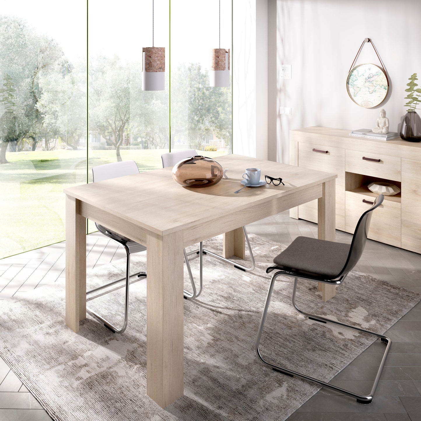 Mesa de comedor extensible Santos - Color Madera - Tu Gow