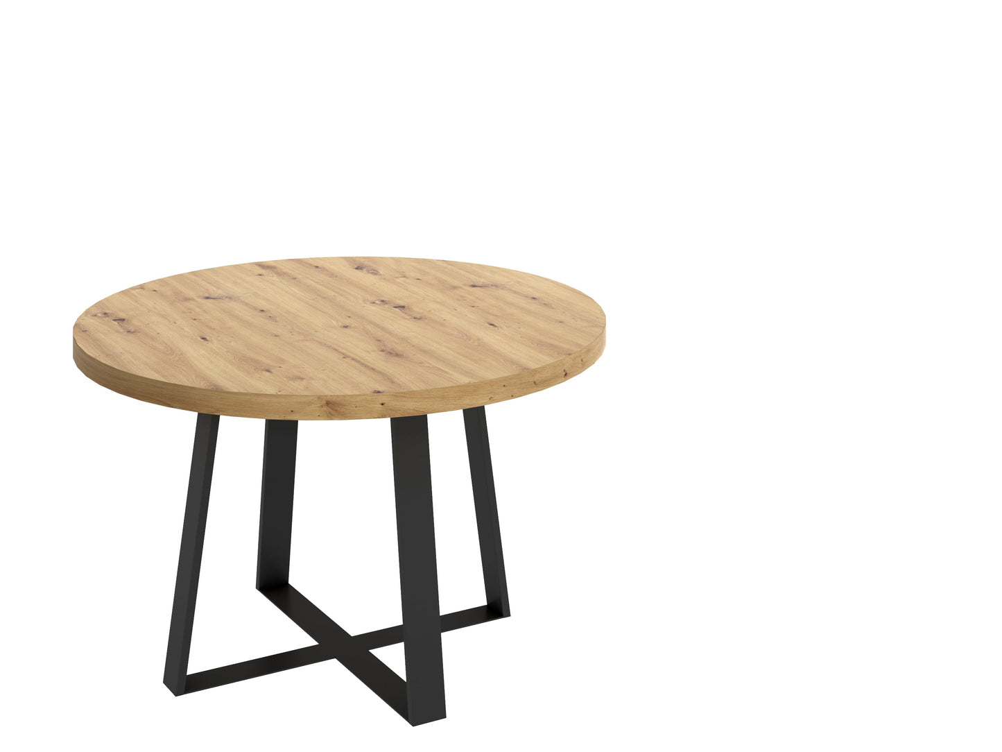 Mesa de Comedor Redonda Duna - Color madera y Negro - Tugow
