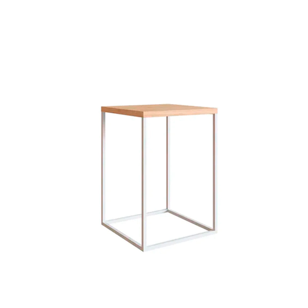 Mesa lateral Kari - Blanco y Color Madera - Tugow