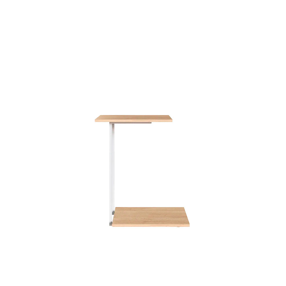 Mesa lateral Keo - Blanco y Color Madera - Tugow