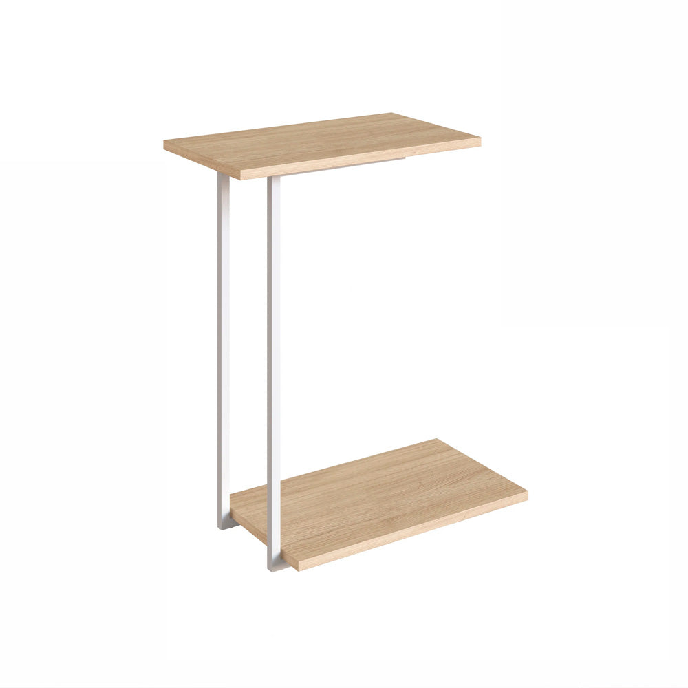 Mesa lateral Keo - Blanco y Color Madera - Tugow