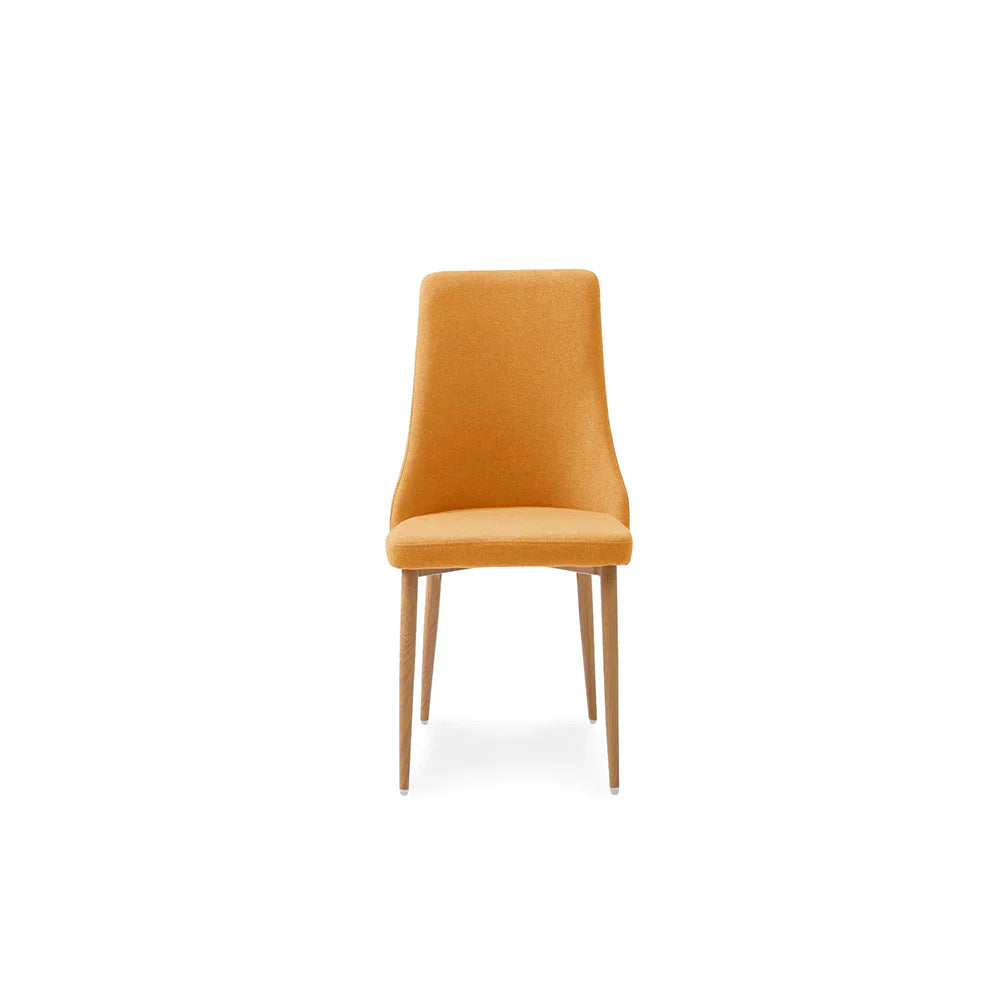 Mesa de comedor Yorda con 4 sillas Ksual - Madera y Mostaza