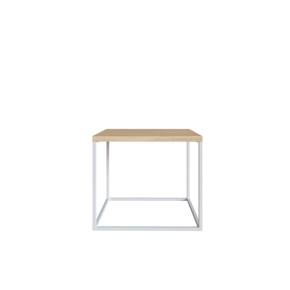 Juego de 3 mesas de centro Long - Blanco y Color Madera - Tugow