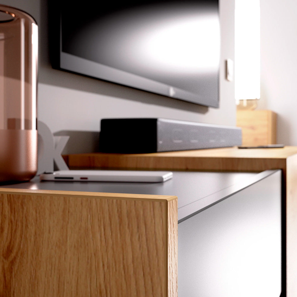 Mueble de TV Lund- Color madera y Gris - Tugow
