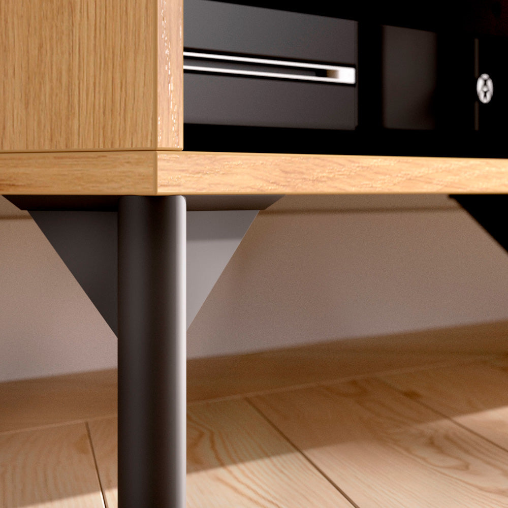 Mueble de TV Lund- Color madera y Gris - Tugow