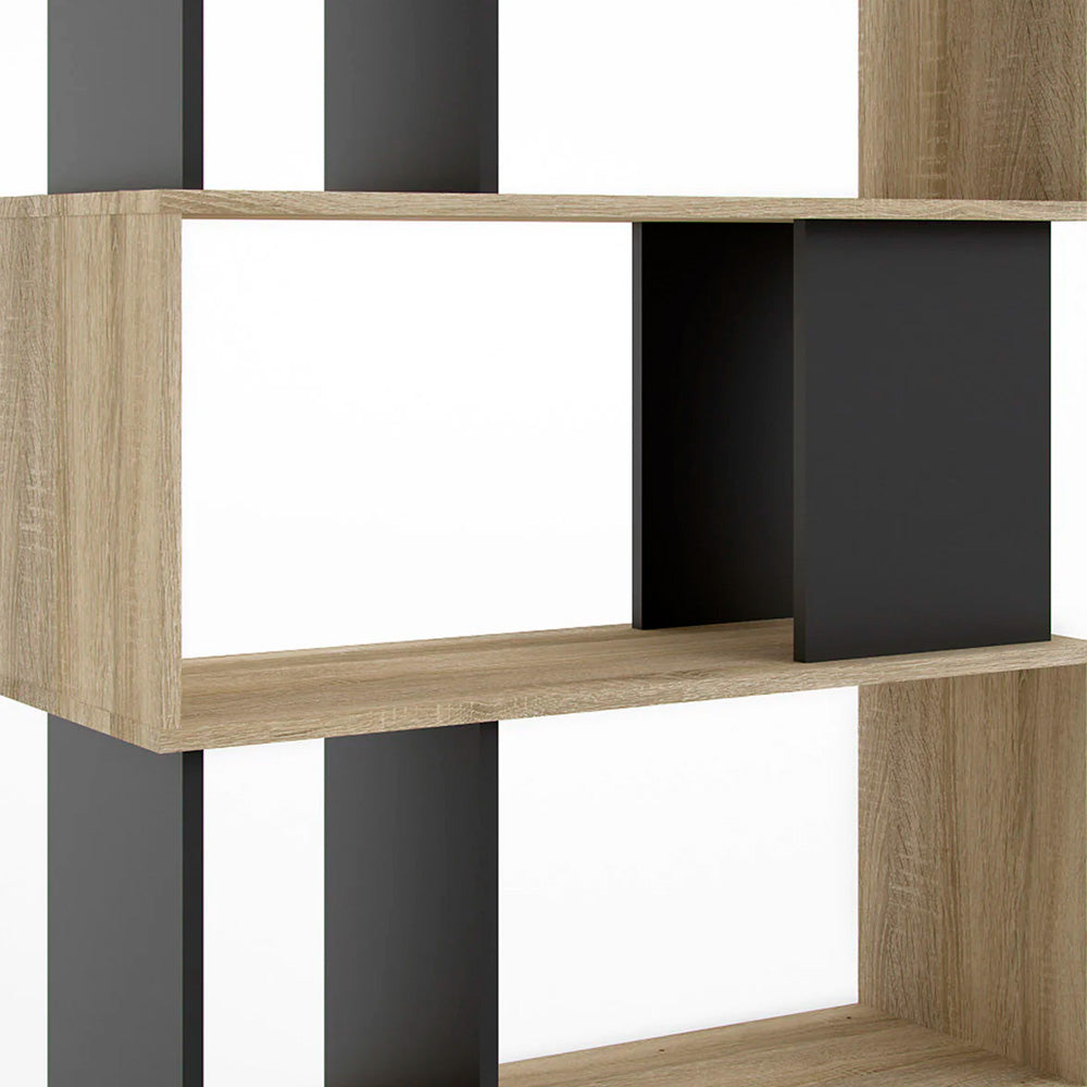 Librero Tucson - Color Madera y Negro - Tugow