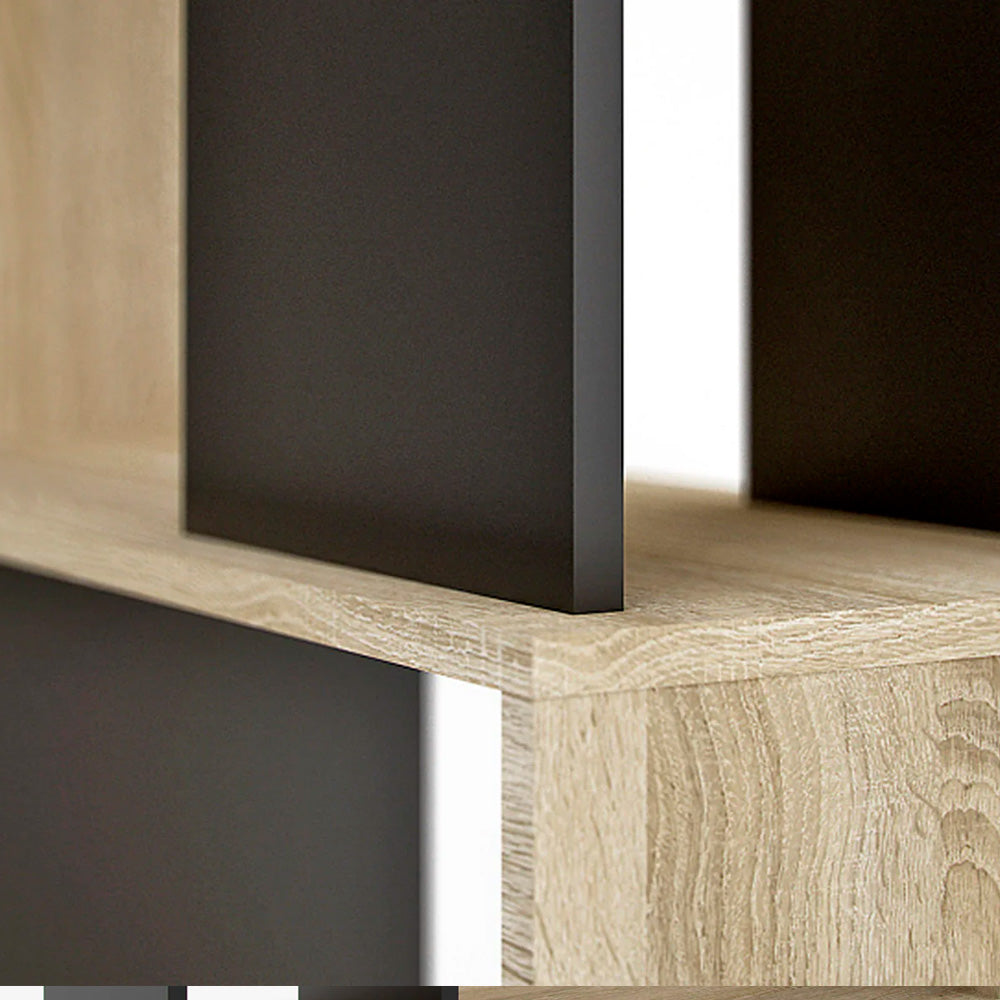 Librero Tucson - Color Madera y Negro - Tugow