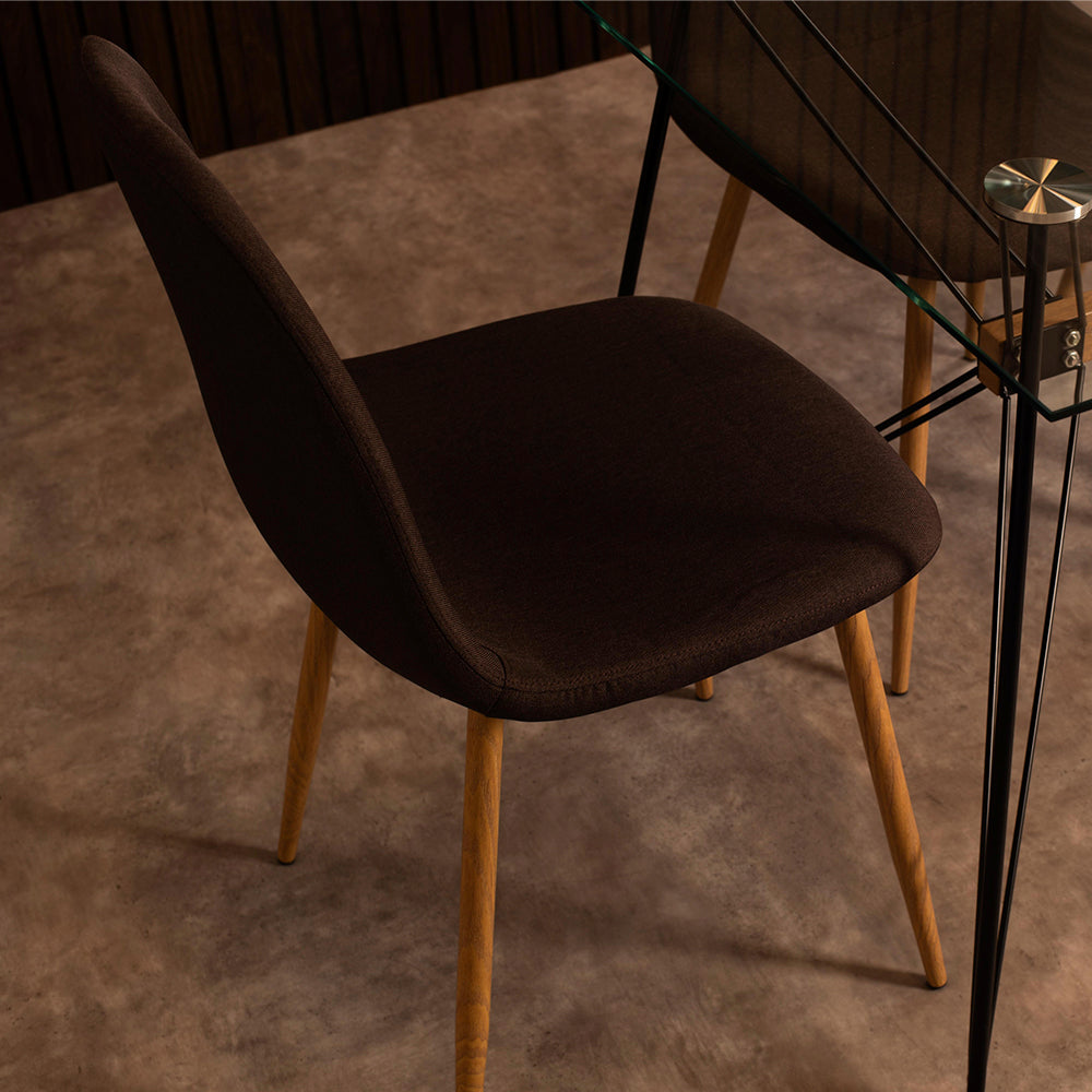 Comedor Macoba con 4 sillas Oxford -Café - Tugow