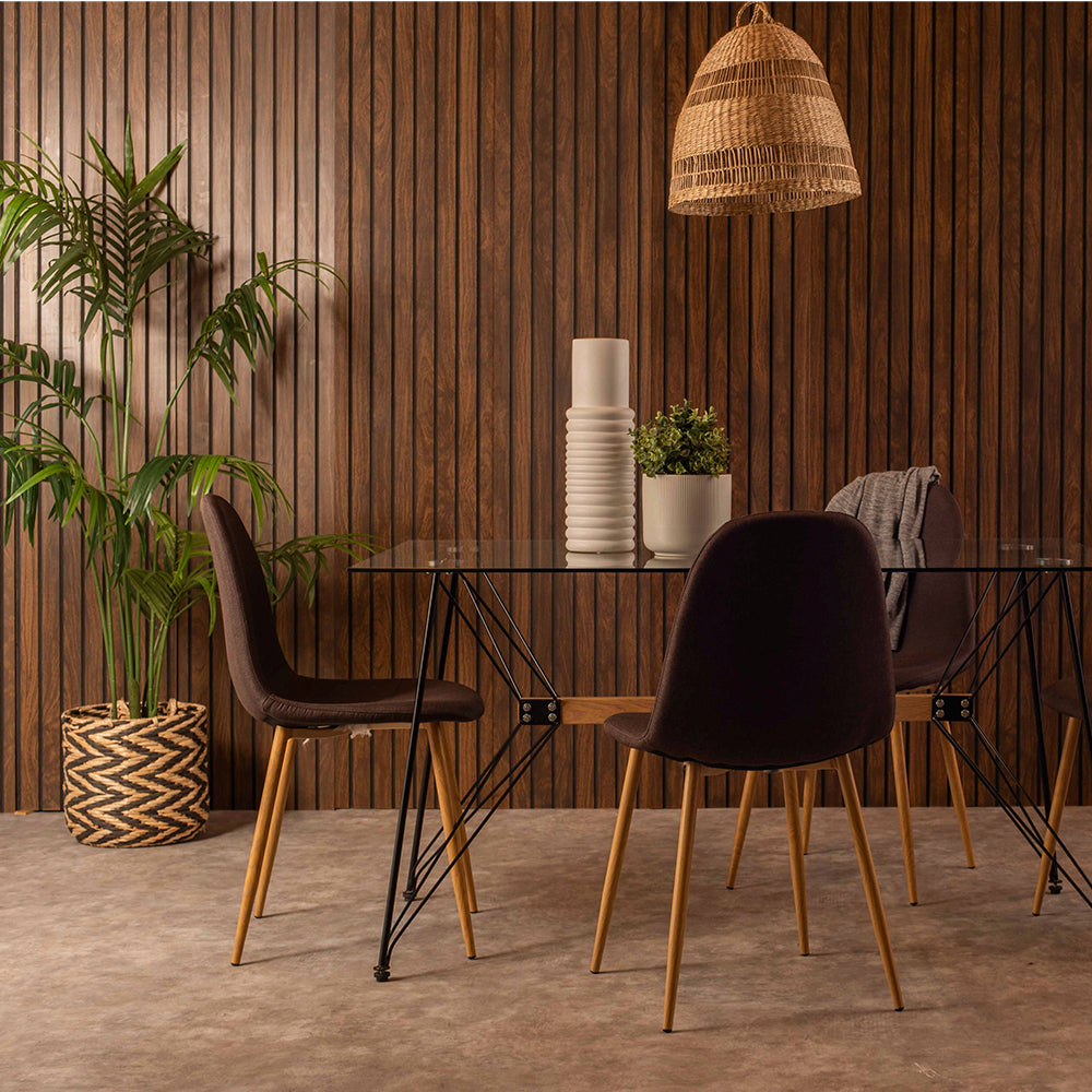 Comedor Macoba con 4 sillas Oxford -Café - Tugow