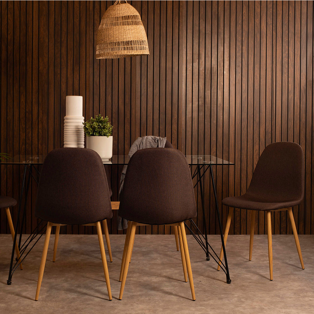 Comedor Macoba con 6 sillas Oxford -Café - Tugow