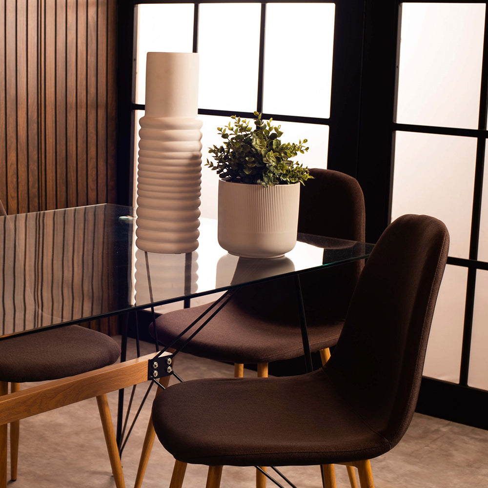 Comedor Macoba con 6 sillas Oxford -Café - Tugow