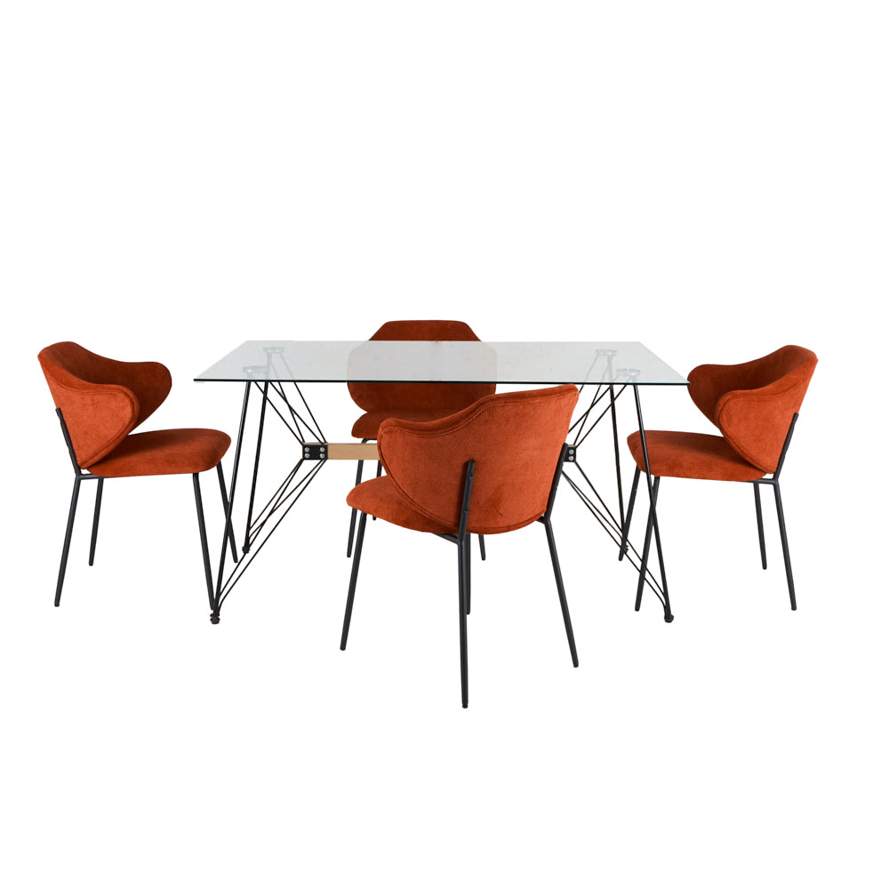 Mesa Macoba con 4 Sillas Suanna Rojo - Tugow