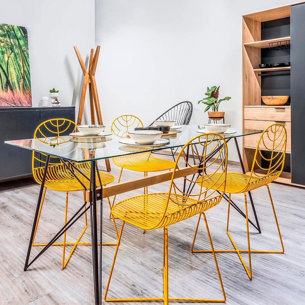 Mesa de comedor Macoba - Cristal Templado - Tugow