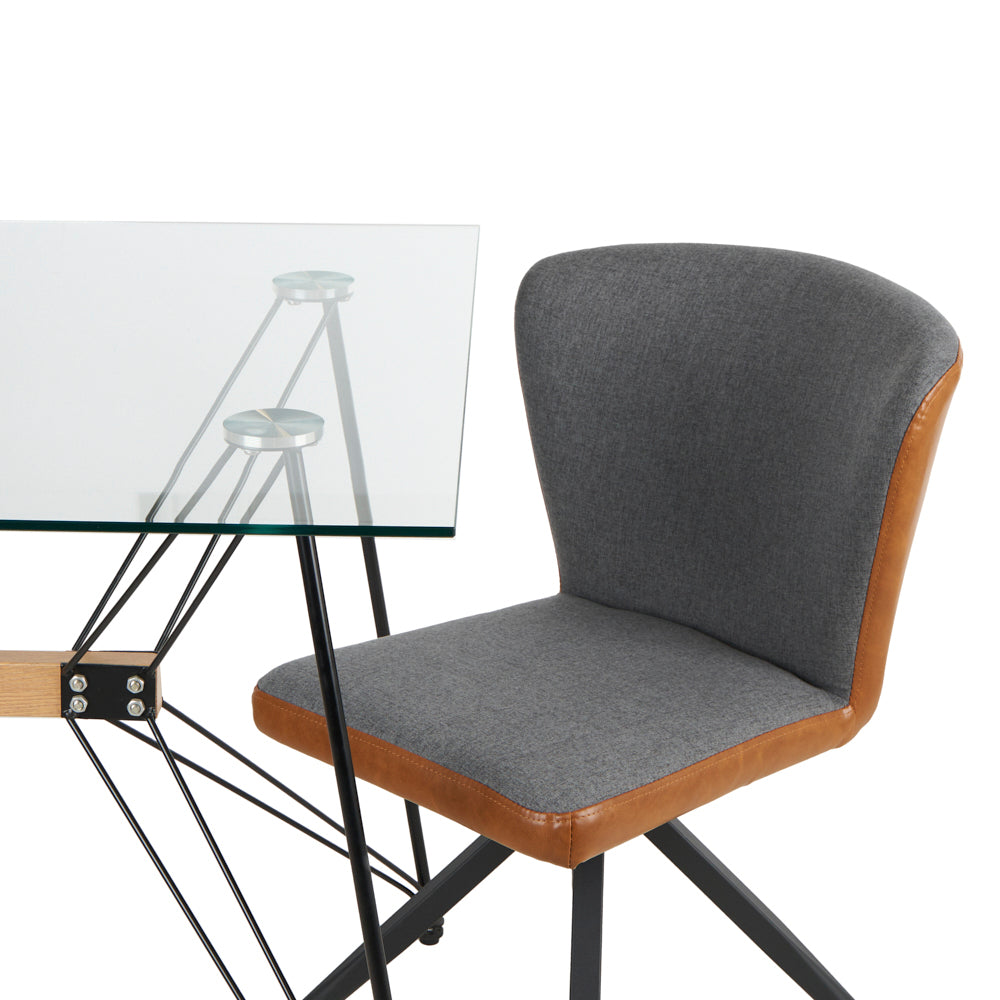 Mesa Macoba con 4 Sillas Vigo Gris / Café - Tugow