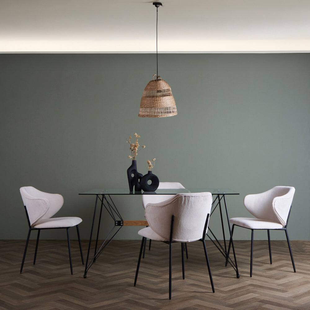 Mesa Macoba con 4 Sillas Suanna Beige - Tugow