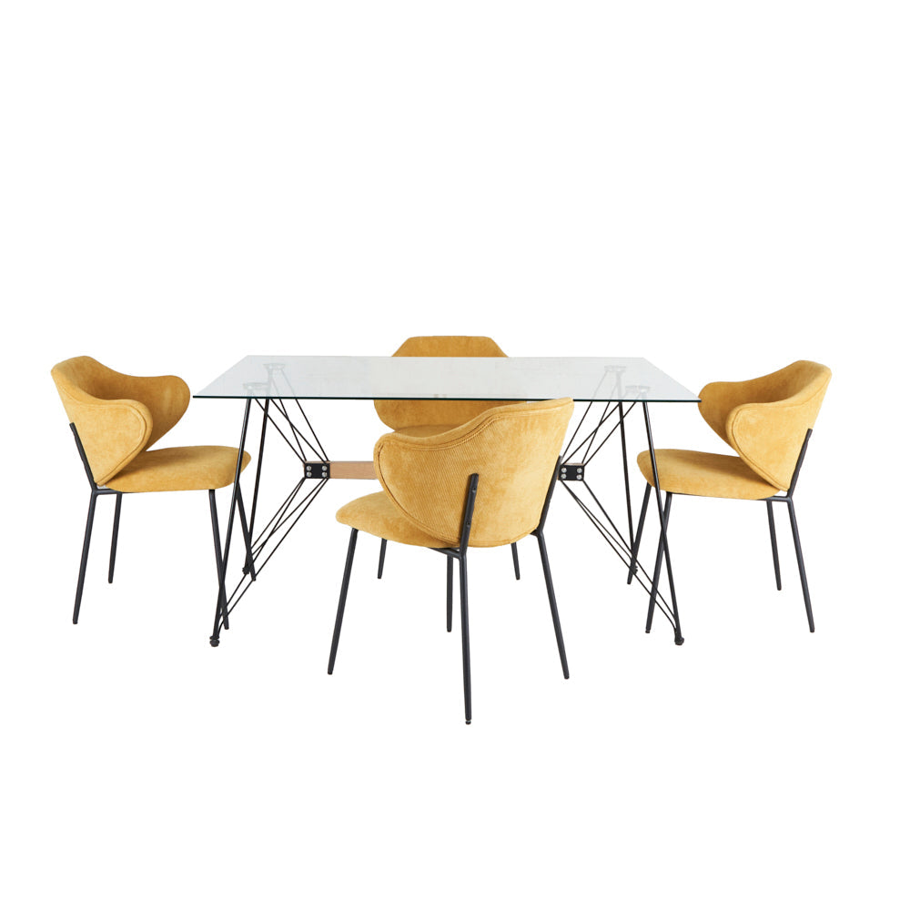 Mesa Macoba con 4 Sillas Suanna Mostaza - Tugow