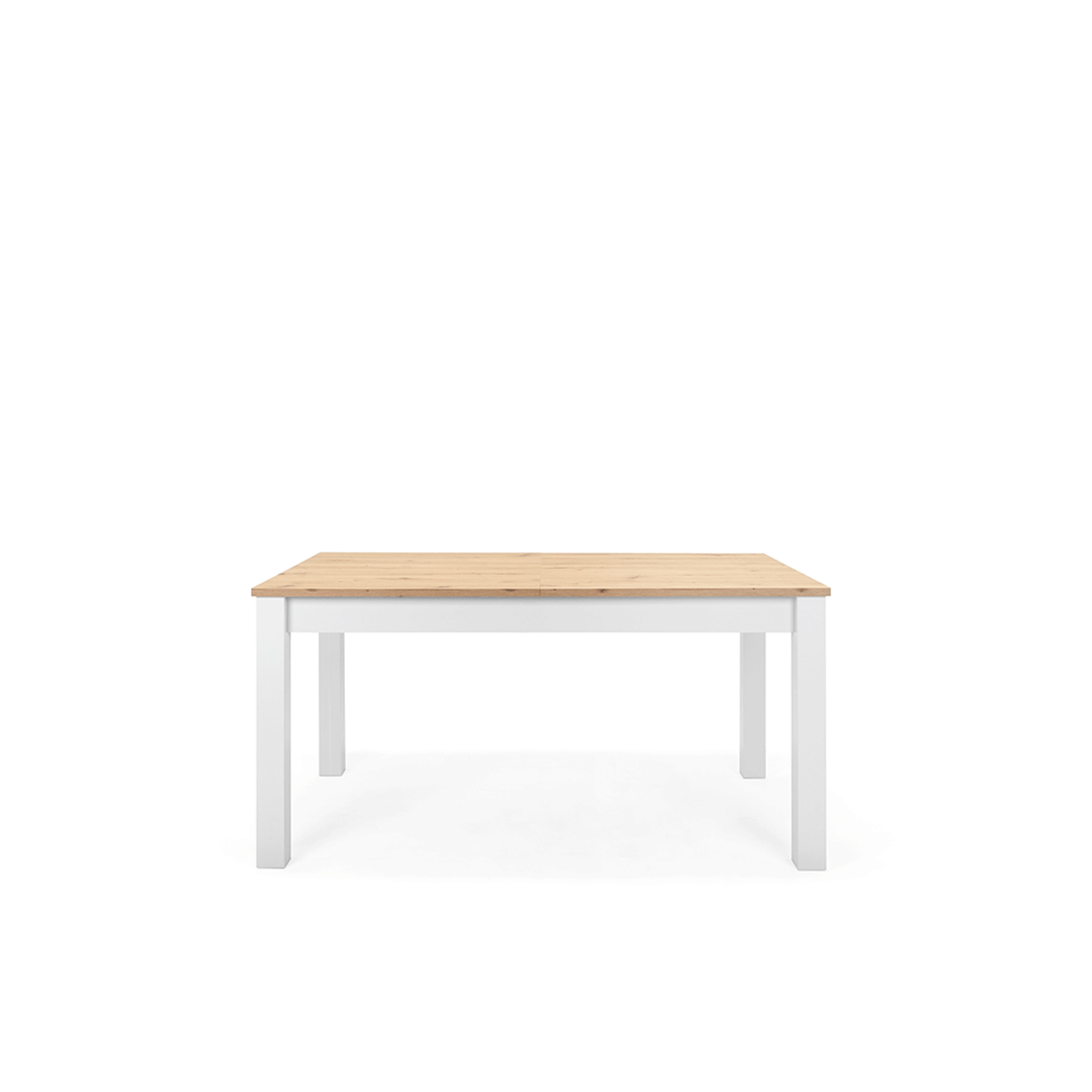Mesa de comedor extensible Casiope - Blanco y Color Madera - Tugow