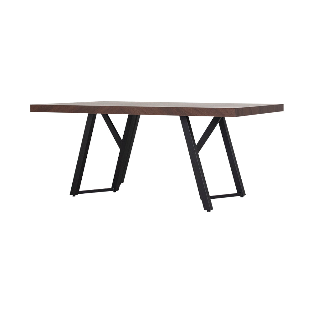 Mesa de comedor con 6 sillas - Nogal, negro y gris - Tugow
