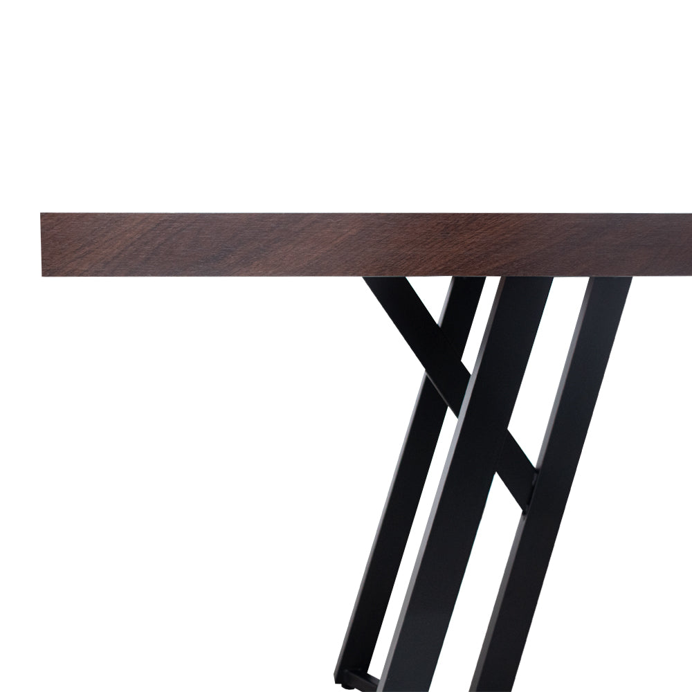 Mesa de comedor con 6 sillas - Nogal, negro y gris - Tugow