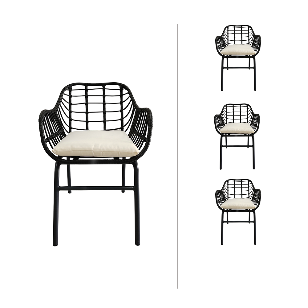 Set de 4 sillas de exterior Millor - Negro - Tugow