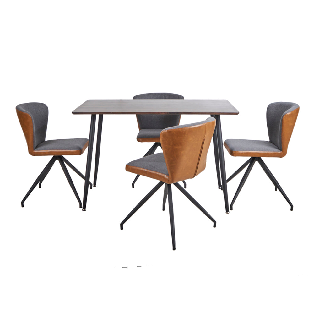 Mesa Miso con 4 Sillas Vigo Gris /Café - Tugow