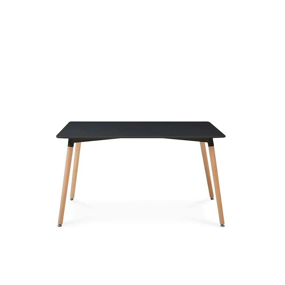 Mesa rectangular Munich con 4 sillas Boucle - Negro y Blanco