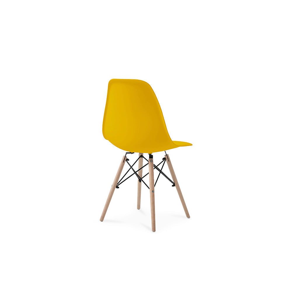 Comedor Munich con 4 sillas Oslo - Blanco y Amarillo - Tugow
