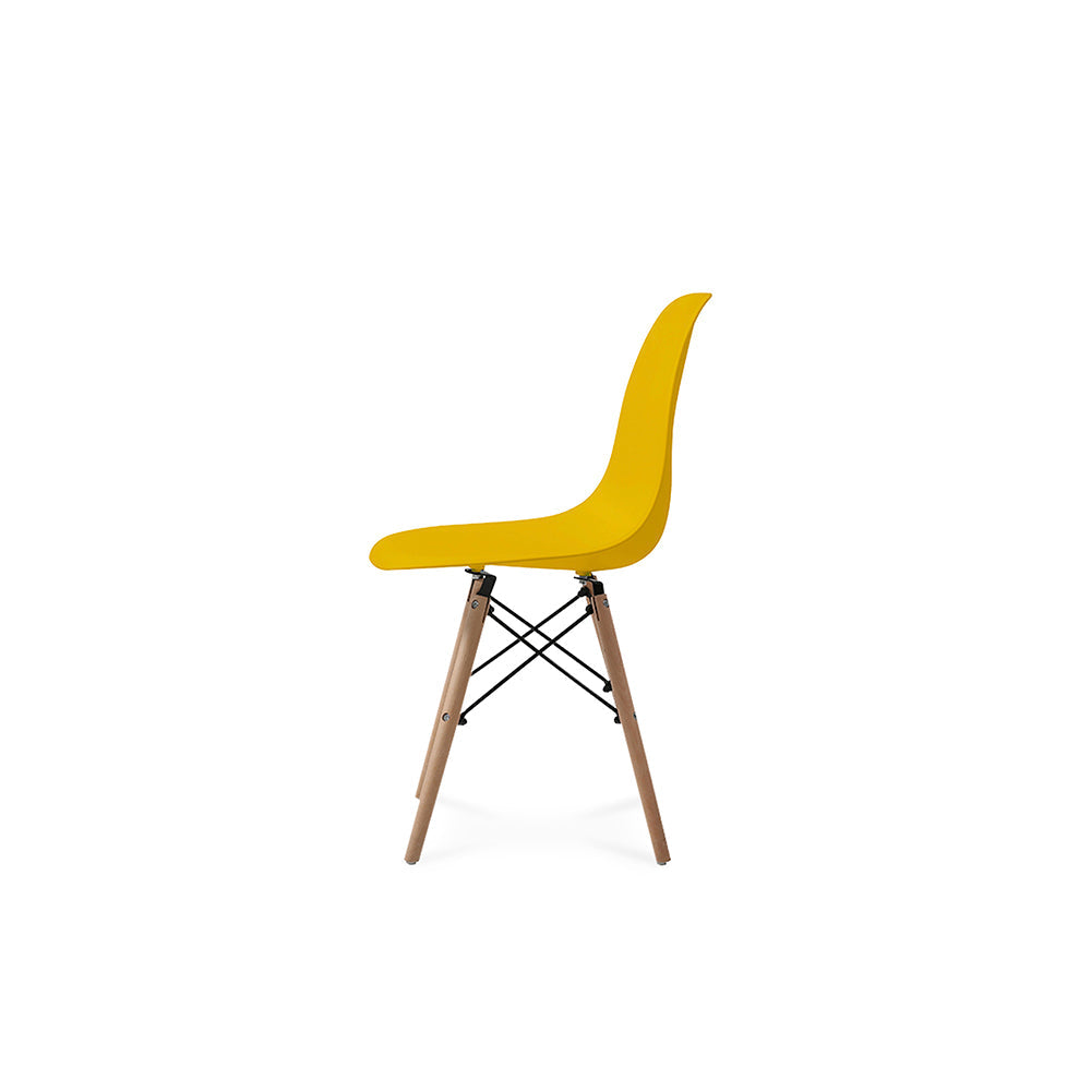 Comedor Munich con 4 sillas Oslo - Blanco y Amarillo - Tugow