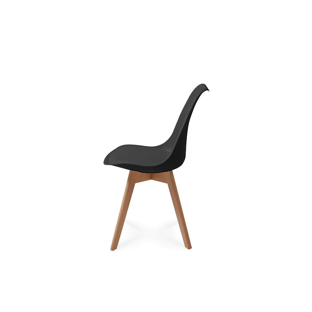 Comedor Munich con 4 sillas Helsinki - Negro - Tugow