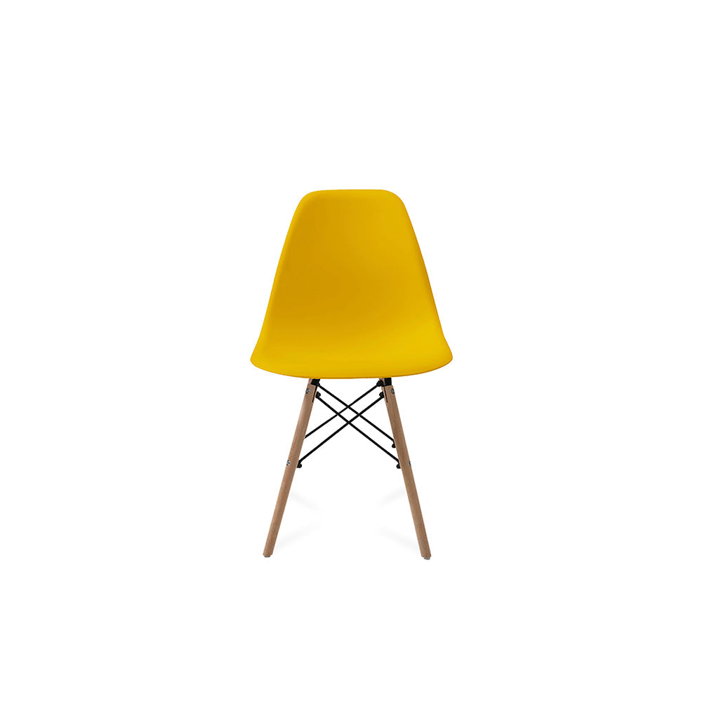 Comedor Munich con 4 sillas Oslo - Blanco y Amarillo - Tugow