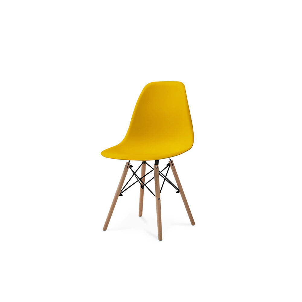 Comedor Munich con 4 sillas Oslo - Blanco y Amarillo - Tugow