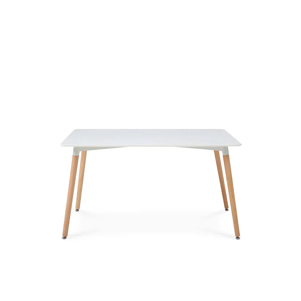 Mesa rectangular Munich con 4 sillas Oxford - Blanco y Café
