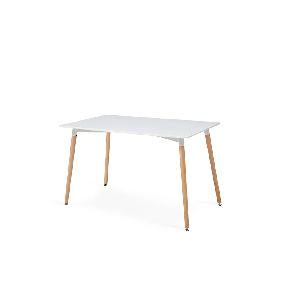 Mesa rectangular Munich con 4 sillas Oxford - Blanco y Café