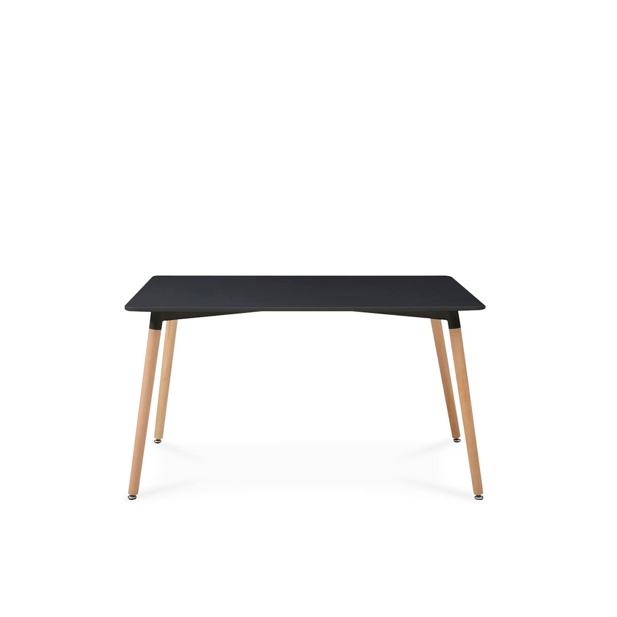Mesa rectangular negra con 4 sillas amarillas - Tu Gow