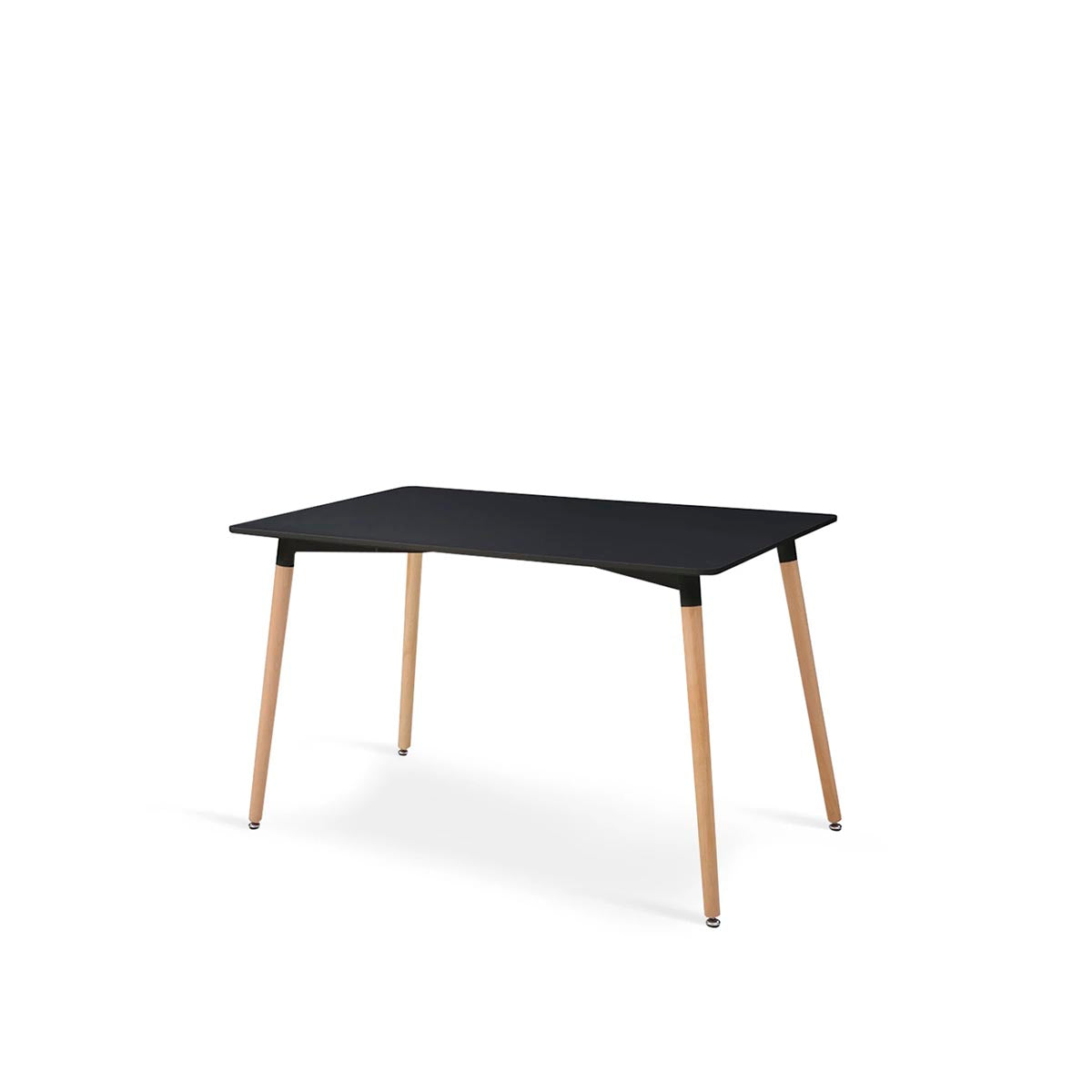 Mesa rectangular negra con 4 sillas amarillas - Tu Gow