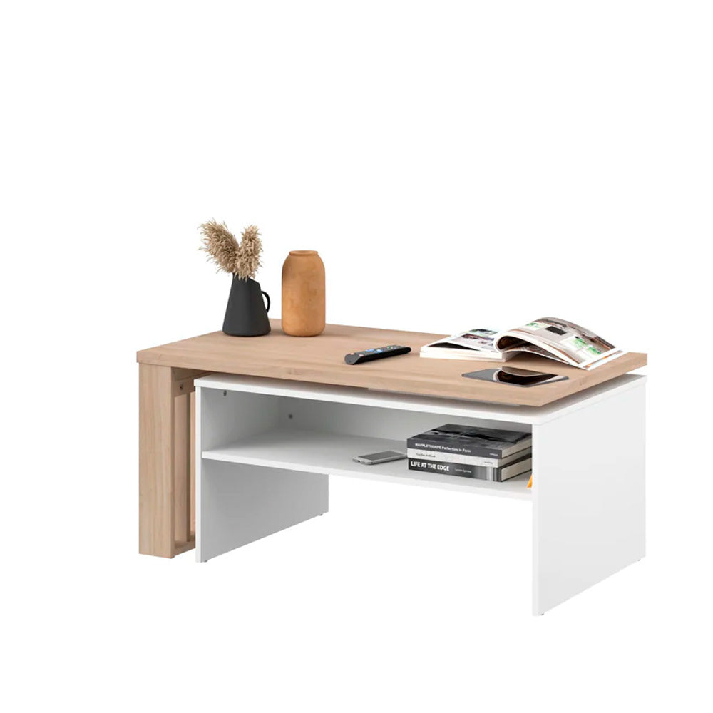 Mesa de centro modular Nala - Color Madera y Blanco - Tugow