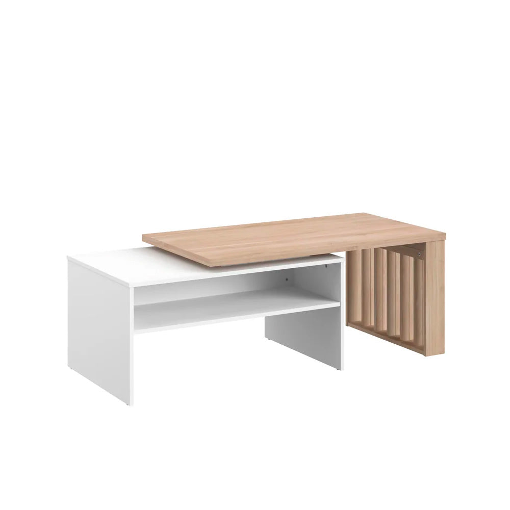 Mesa de centro modular Nala - Color Madera y Blanco - Tugow