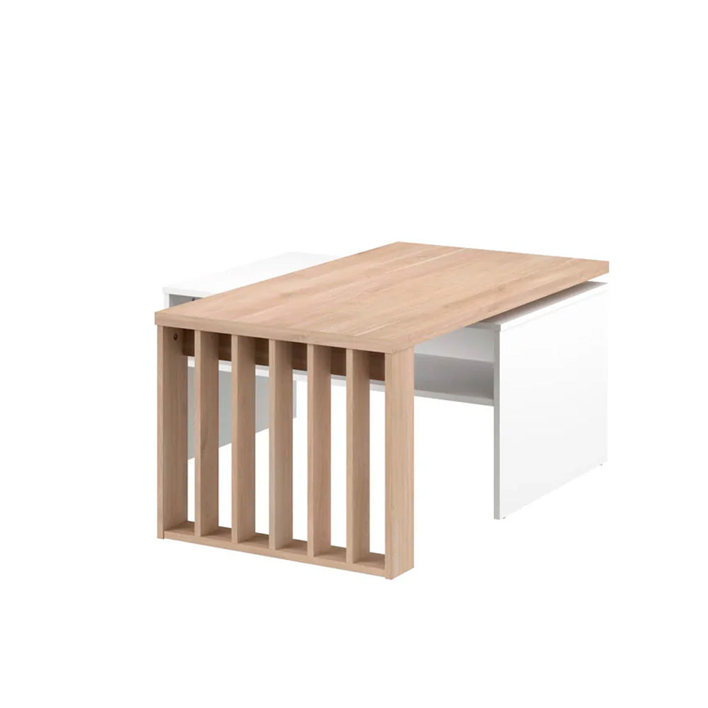 Mesa de centro modular Nala - Color Madera y Blanco - Tugow