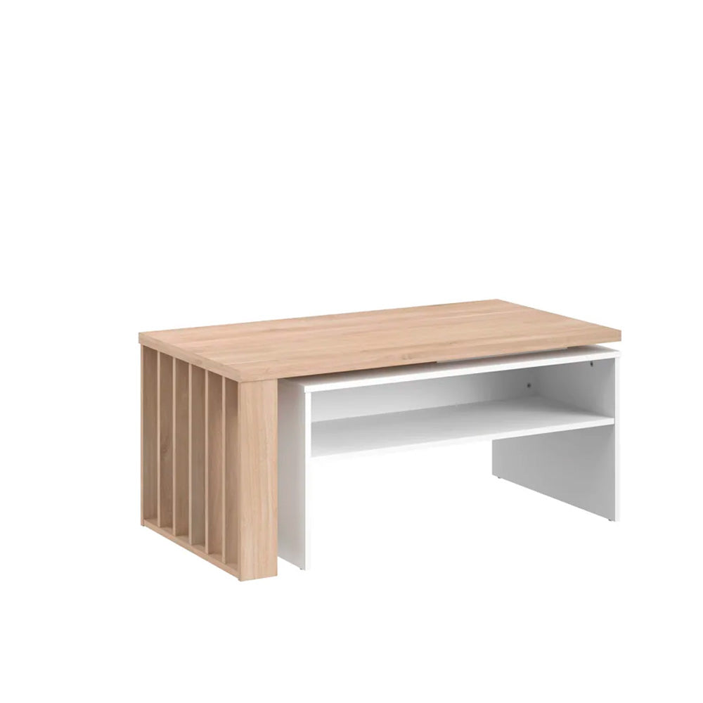 Mesa de centro modular Nala - Color Madera y Blanco - Tugow