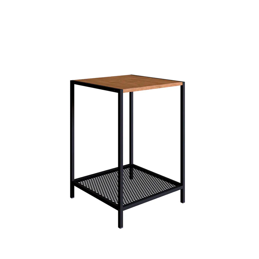 Mesa lateral Niran - Negro y Color Madera - Tugow