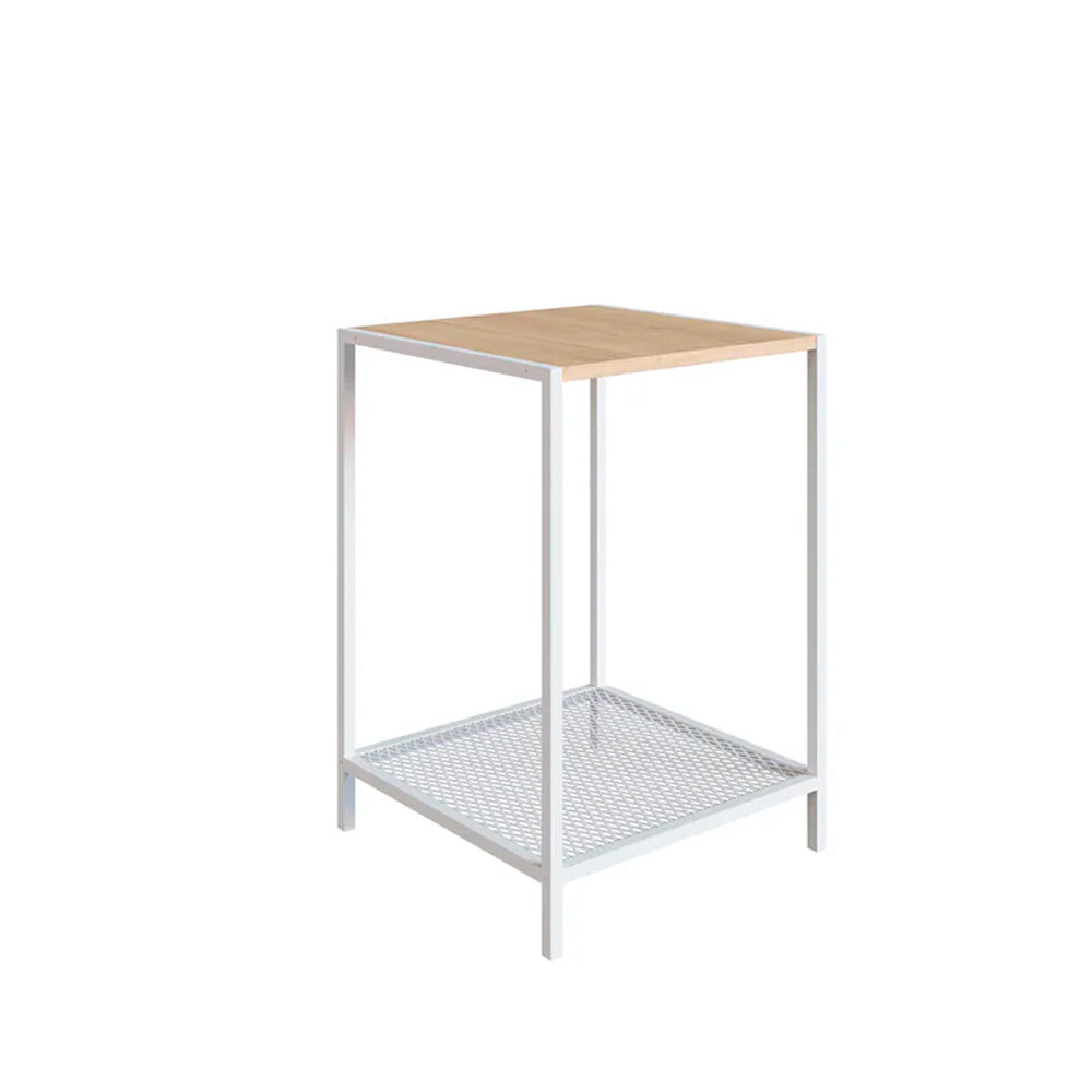 Mesa lateral Niran - Blanco y Color Madera - Tugow