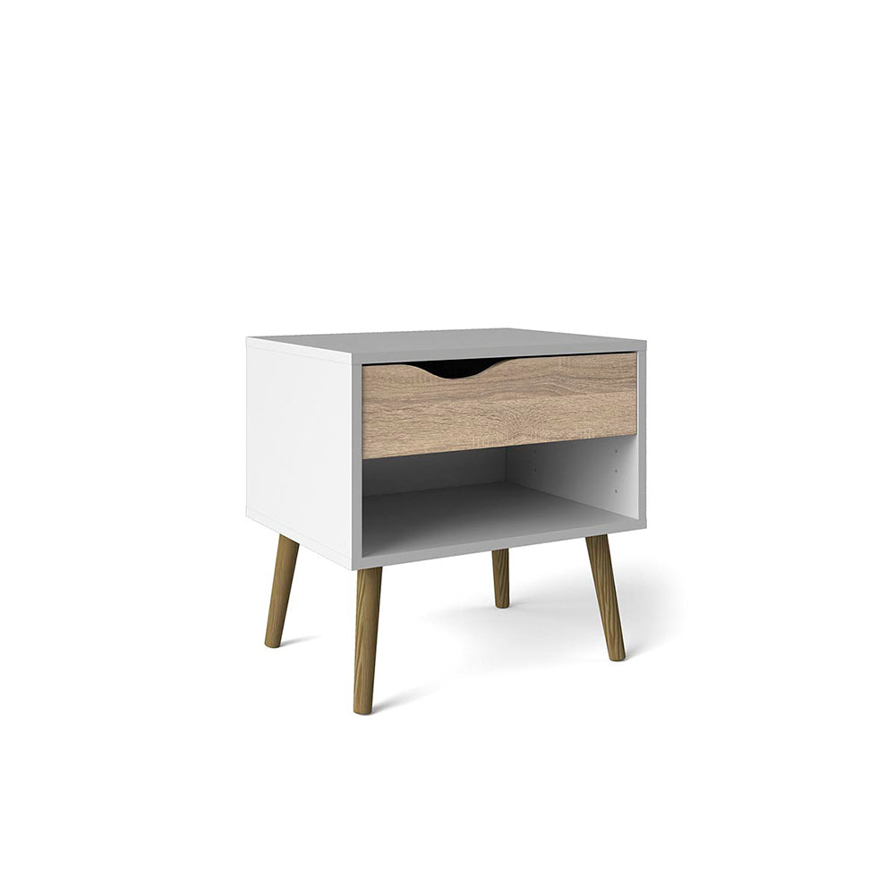 Buró Nordik - Color Madera y Blanco - Tugow