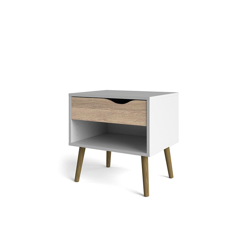 Buró Nordik - Color Madera y Blanco - Tugow
